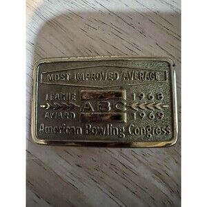 Vintage American Bowling Congress Most Improved Belt Buckle